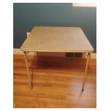 Vintage portable square metal table 30 x 26.5