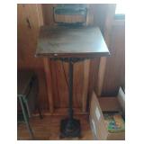 Wood and medal pedestal 18 x 42 x 14