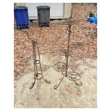 Vintage Metal Plant Stands 40" & 42ï¿½" tall