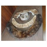 Fur scarves and a ladies hat