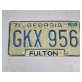 Vintage 1971 Georgia Liscense Plate