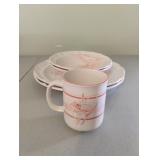 Orange-pink dishware