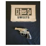 Hubley Trooper Cap Pistol and cigar box