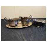Silver plated sugar abd creamer set, towle silver