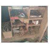 Contents under table including bolts, screw