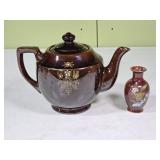Vintage Japanese Teapot & 4" Vase