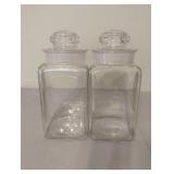 Vintage glass canisters with lids