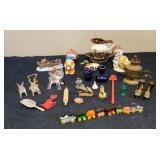 Miniature figures, porcelain baby with puppy,