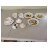 Vintage collectors decorative plates, coffee cups