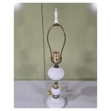 Vintage Hobnail Milk Glass Lamp 21" tall