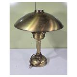 Vintage Brass Electric Lamp & Shade 18"