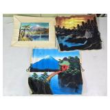 Japanese Silk Landscape Paintings