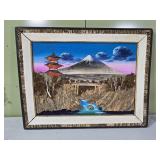 Vintage 3-D Japanese Bark & Moss Painting 22"x