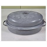 Gray Graniteware Oval Roaster