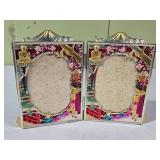 Vtg Metal Bi-Fold Picture Frame 5"x 7?"