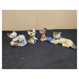 Cat and dog figurines