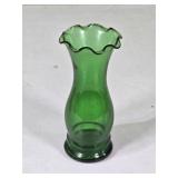 Vtg Green Ruffled Rim 5ï¿½" Bud Vase