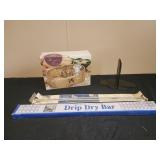 Boudoir tray, bookends, dry bar
