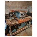 Table saw, vise, wooden table,