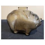 Piggy Bank Anchor Hocking Glass Smoky Brown