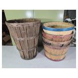 1 Tall & 4 Short Vintage Apple Basket 15"x20" &