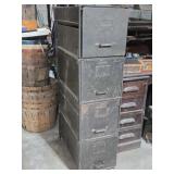 Vtg 4 Drawer Metal File Cabinet 13"W 25"D 50ï¿½" T