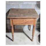 Antique Wooden Side Table 26ï¿½"L 23"D 28ï¿½"T