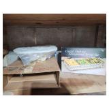Oneida silverplated cake stand, crystal dish and