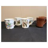 Vintage Porcelain Tea Cup Hand Painted Birds