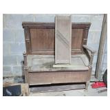 Wooden Bench & Vtg Slicer