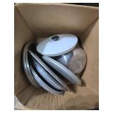 Box of Lids & a Bowl