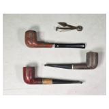 3 Vintage Tobacco Pipes & Pipe Tool