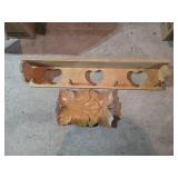 31" Wooden Heart Shelf & Leaf Tray