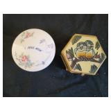 Ceramic i love mom trinket box and 2 birds