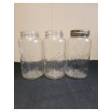 3 Vtg Kerr wide mouth mason jars half gallon