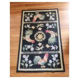 31x48 rooster decor rug, little frayed on one end