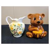 Vintage Ceramic Brown Bear Honey Jar Made In