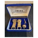 Mens Tie Tack & Cuff Link E initial SWANK