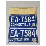 2 Matching 1976 Connecticut Liscense Plates