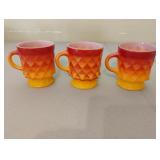 Vintage Fire-King "Kimberly" coffee cups. Yellow