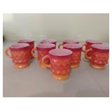 Vintage Fire-King "Kimberly" coffee cups. Orange
