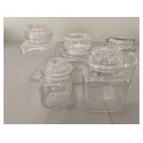 Vintage square glass canisters with lids