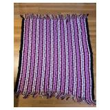 Handmade Knitted Afghan 66" x 54"