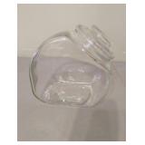Vintage Slant Glass Counter Jar With Glass Lid