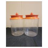 2 Vintage TUPPERWARE Acrylic Jar Canisters in