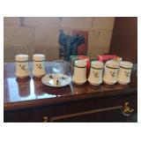 Christmas salt and pepper shakers, candle holder