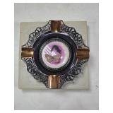 4ï¿½Metal Ashtray w/ Real Butterfly in Center