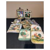 Pot holders and oven mits farm decor