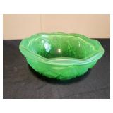 MCM Jeannette Hobstar Ombre Green Pressed Glass
