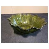 Vintage Indiana Glass Avocado Green sunflower